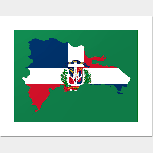 Dominican Republic Flag Map Wall Art by Historia